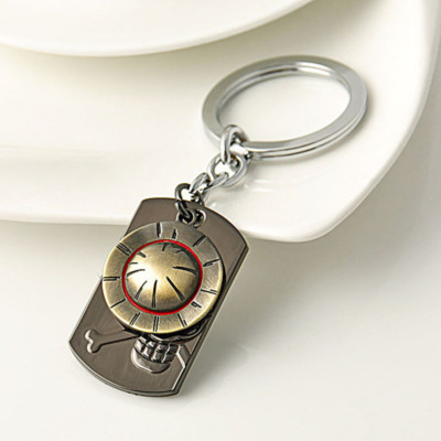 One Piece Straw Hat and Dogtag Keychain